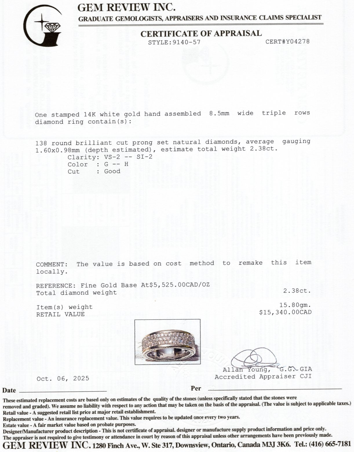 Triple Row Diamond Eternity Band | 2.38ctw | 9mm | SZ 10