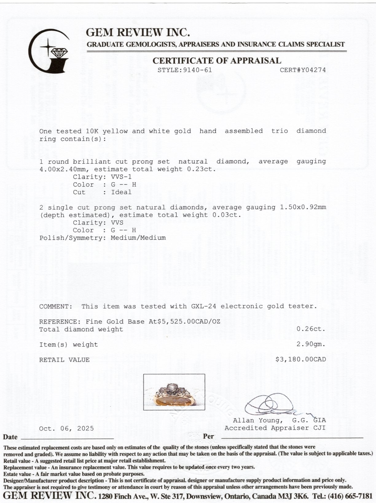 Bague texturée en or bicolore et diamants | 0,26 ct | Taille 6,75