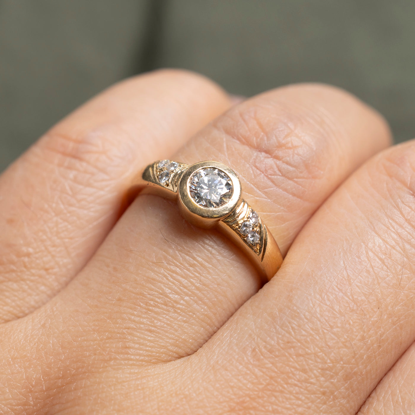 Bezel Set Diamond Accented Ring | 0.65ct | SZ 8