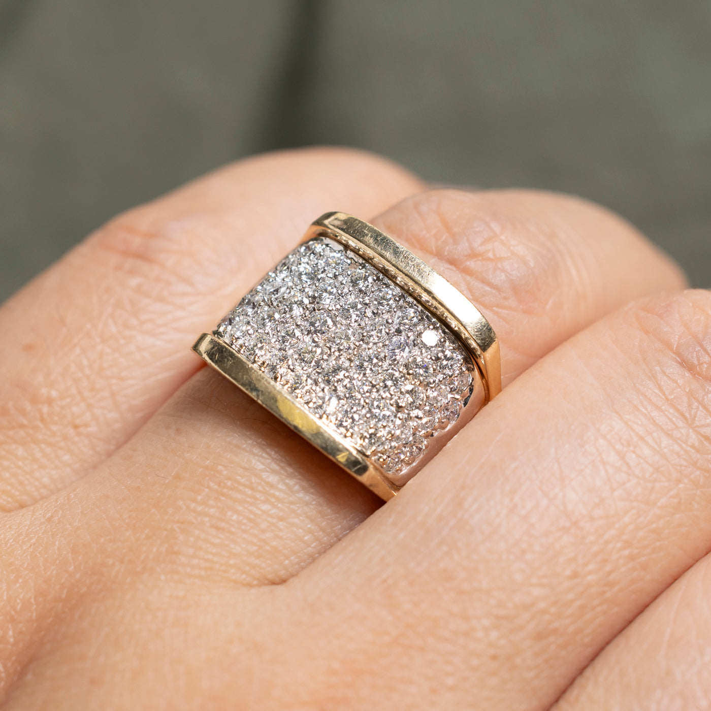 Pavé Set Diamond Chunky Band | 1.18ctw | 13mm | SZ 8