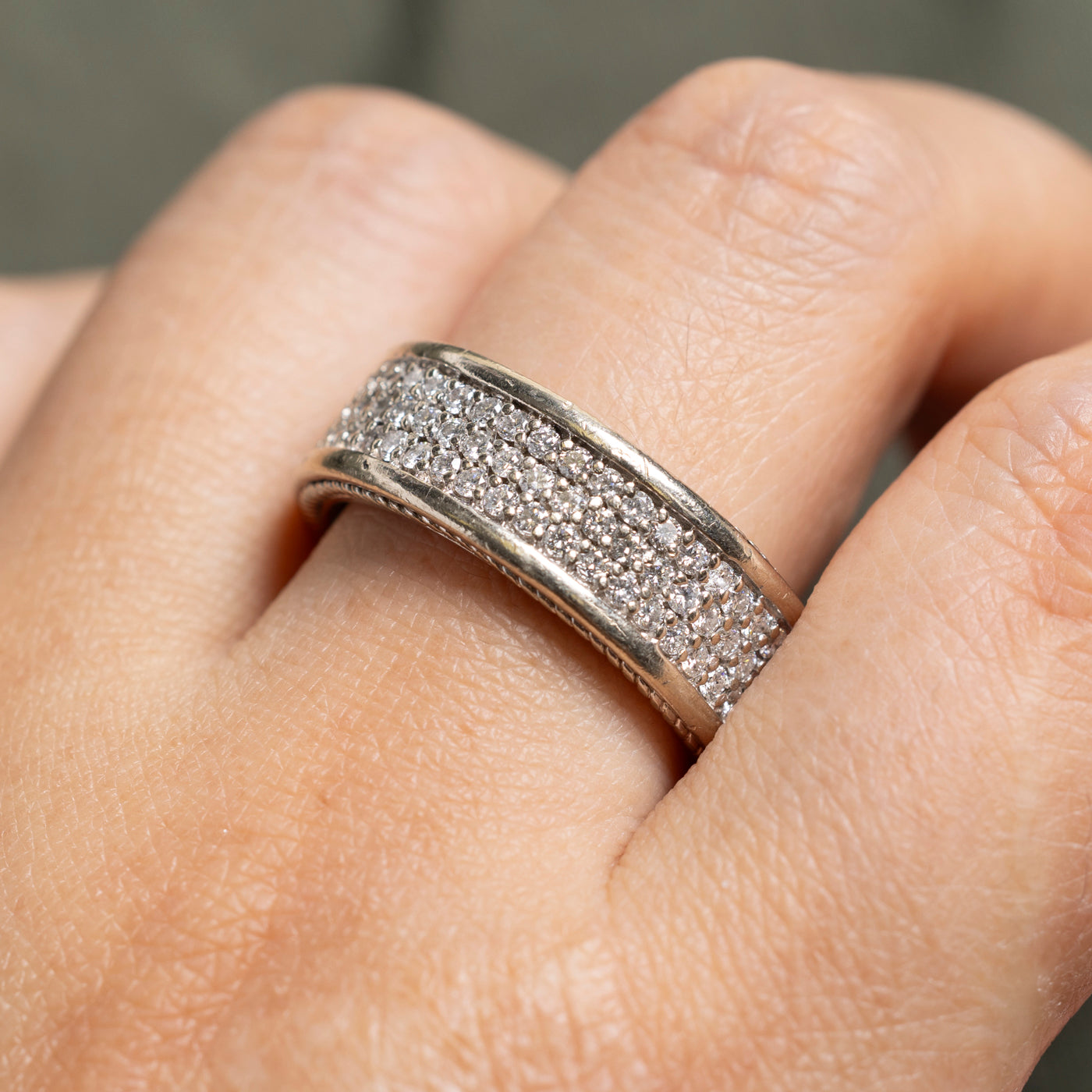 Triple Row Diamond Eternity Band | 2.38ctw | 9mm | SZ 10