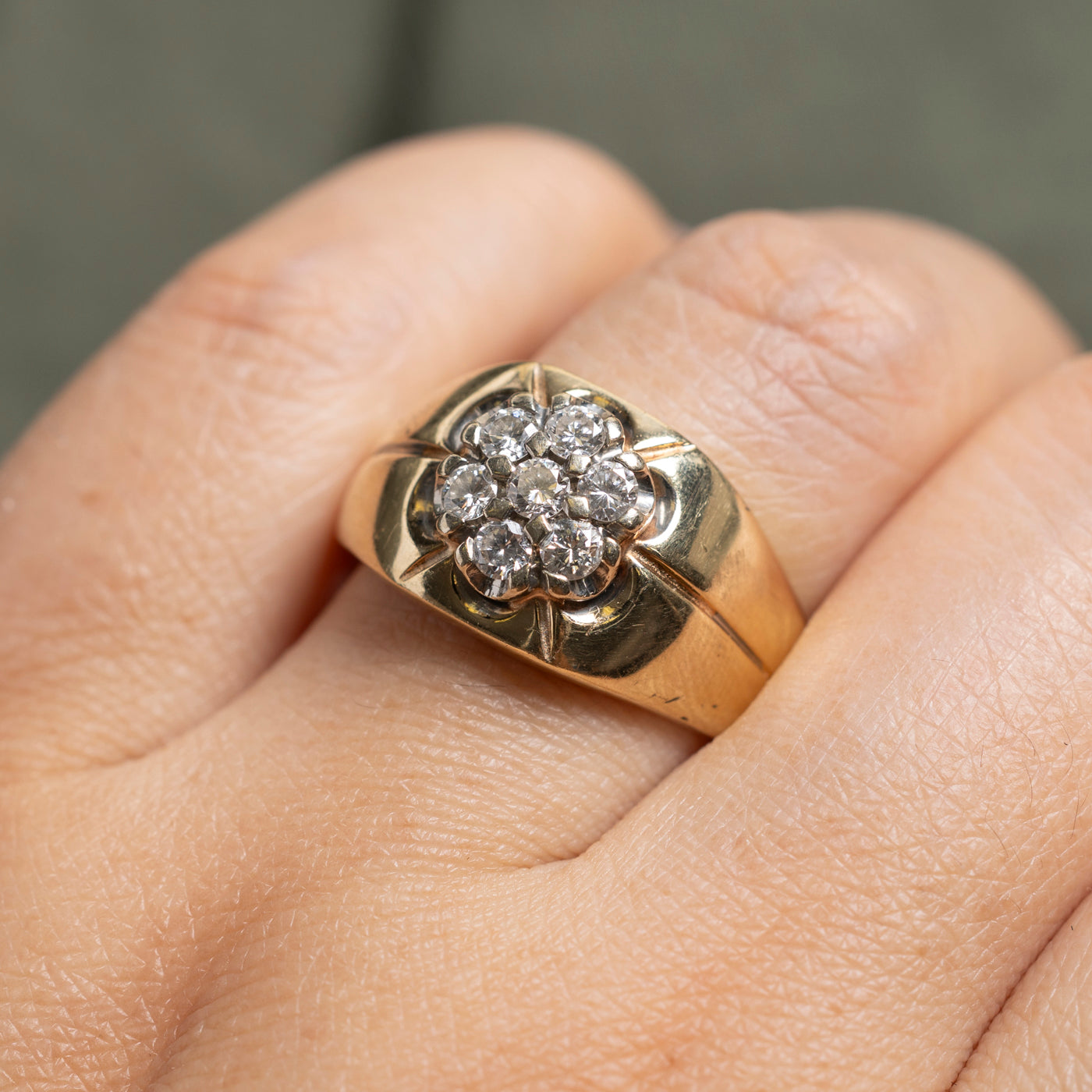 Diamond Daisy Cluster Chunky Ring | 0.25ct | SZ 10