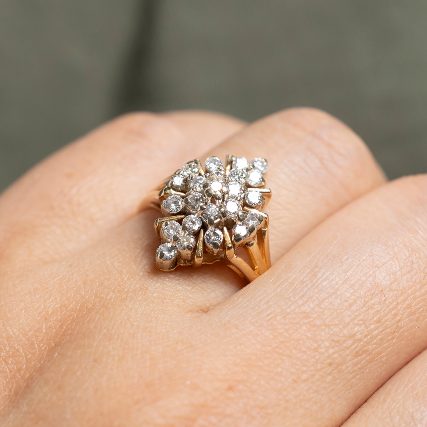 Diamond Marquise Cluster Ring | 0.87ctw | SZ 7.25