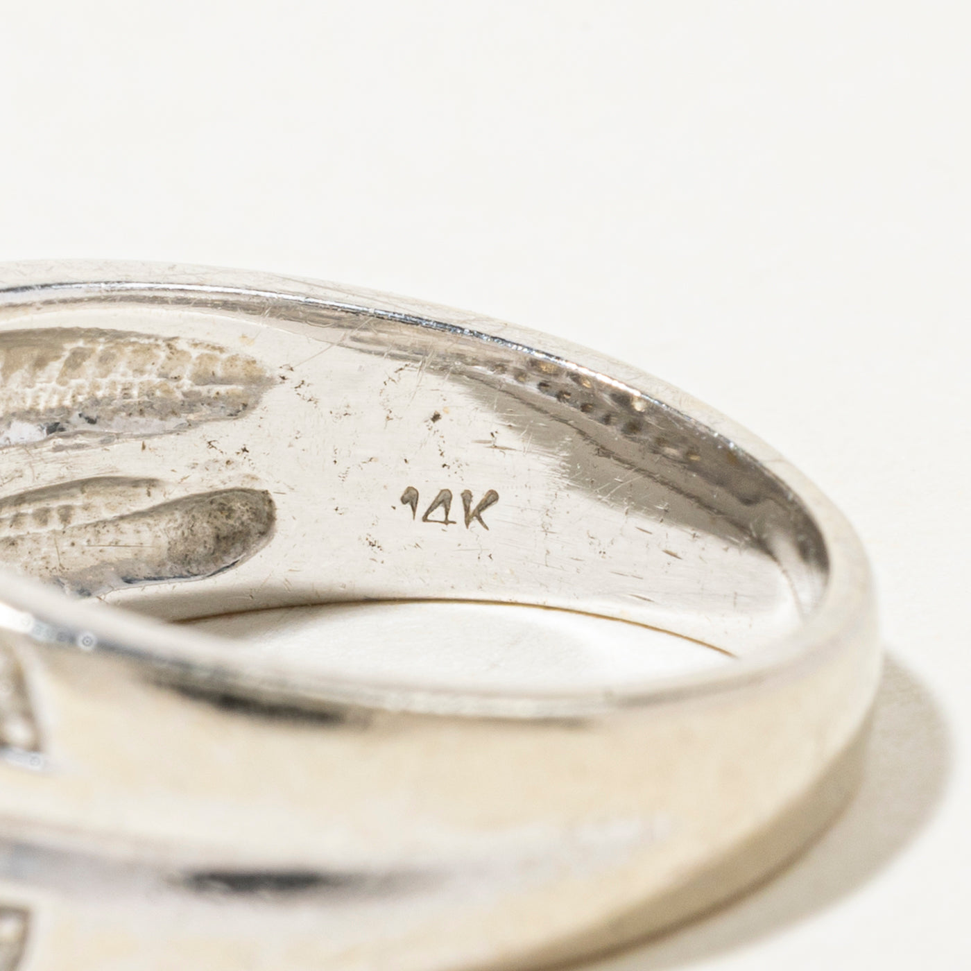 White Gold Three Stone Diamond Accented Band | 1.36ctw | SZ 6.5