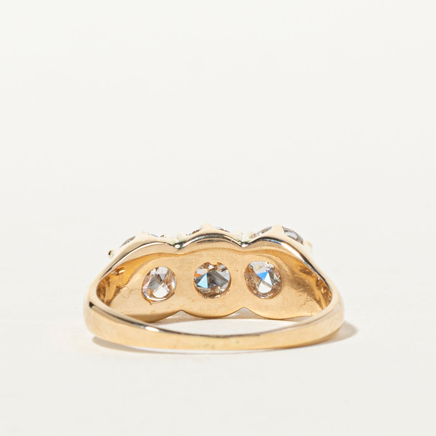 Belcher Set Three Stone Diamond Ring | 1.27ctw | SZ 5.5
