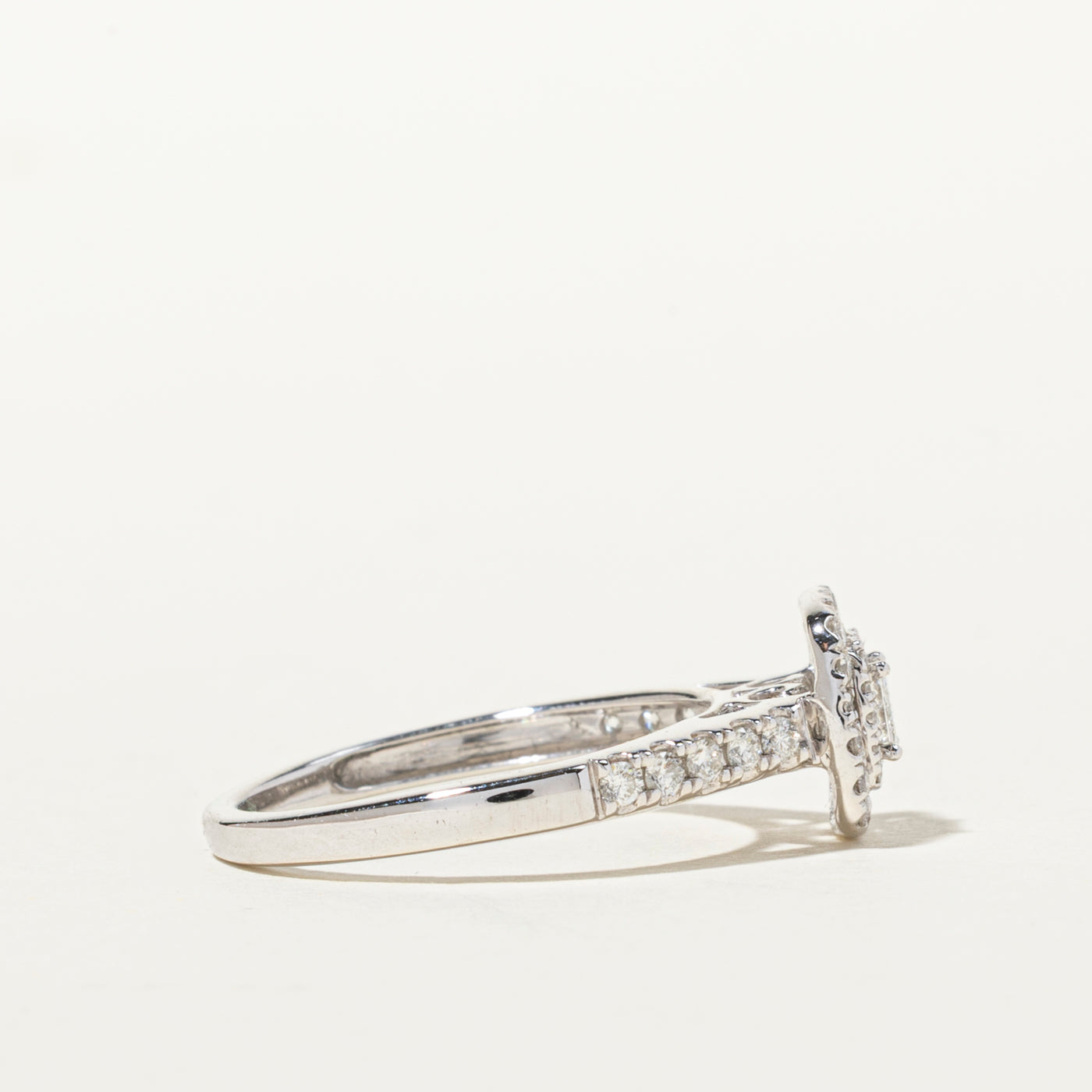 Princess Cut Diamond Double Halo Ring | 0.52ctw | SZ 7