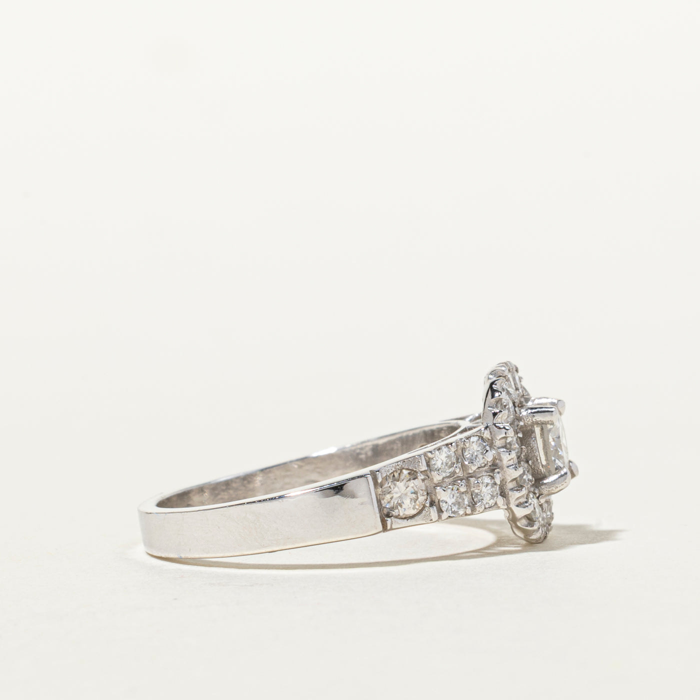 18k Diamond Open Halo Engagement Ring | 0.89ctw | SZ 6