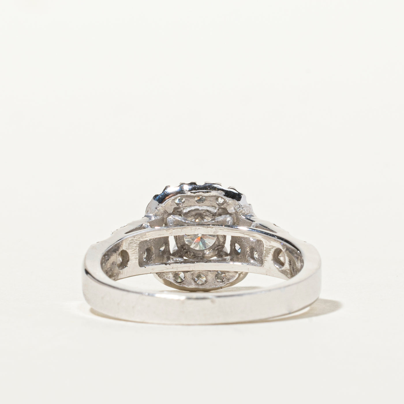 18k Diamond Open Halo Engagement Ring | 0.89ctw | SZ 6