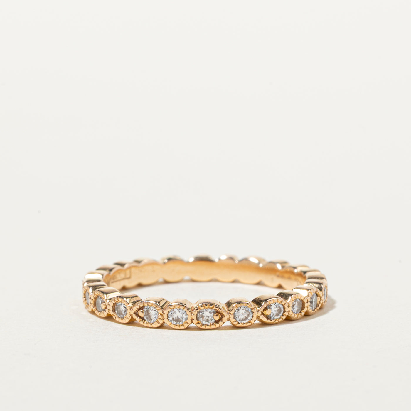 18k Eternity Diamond Milgrain Band | 0.48ctw | SZ 6