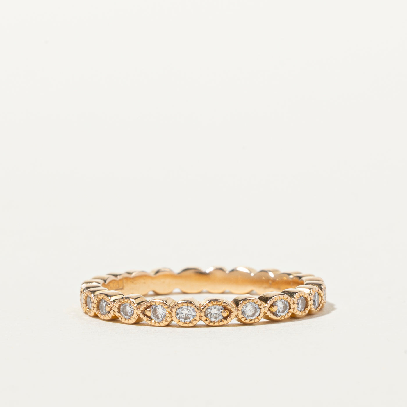 18k Eternity Diamond Milgrain Band | 0.48ctw | SZ 6
