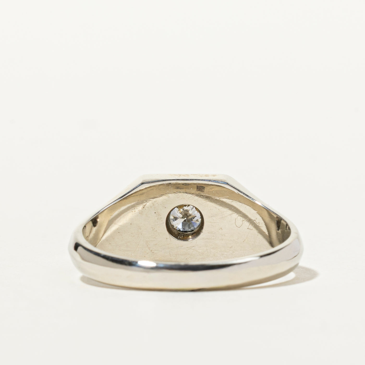 Solitaire Diamond Signet Ring | 0.25ct | SZ 7.5