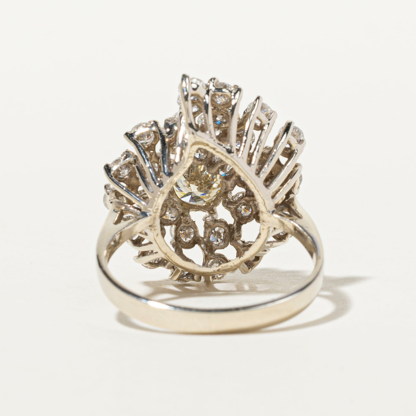 White Gold Diamond Cluster Cocktail Ring | 1.97ctw | SZ 7