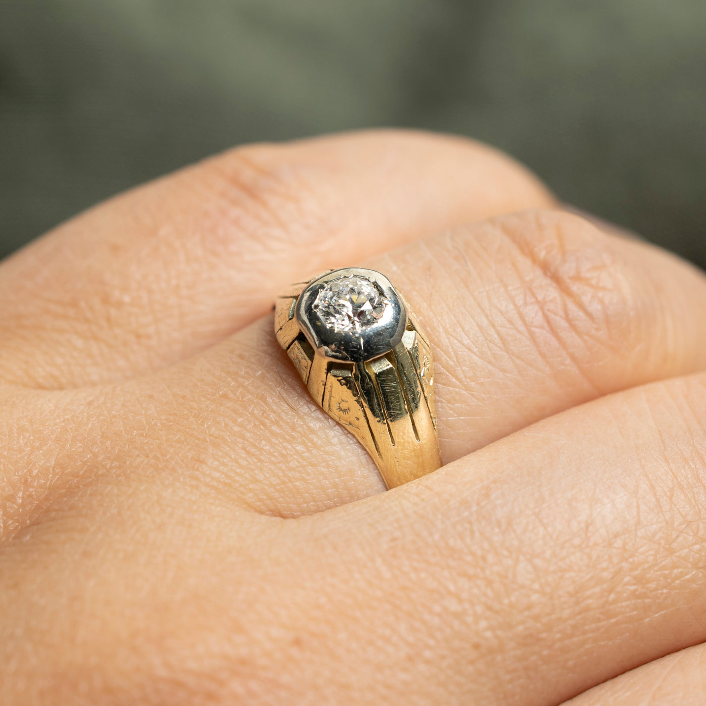 Two Tone Solitaire Diamond Ring | 0.31ct | SZ 8.5