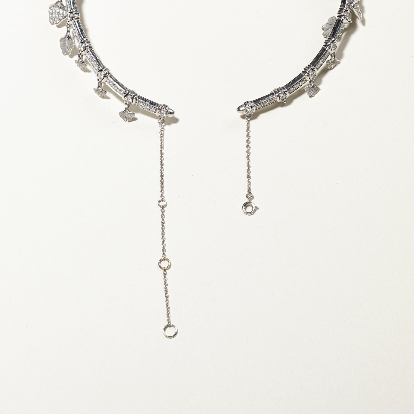 18k Gold Foliate Motif Diamond Collar Necklace | 6.49ctw