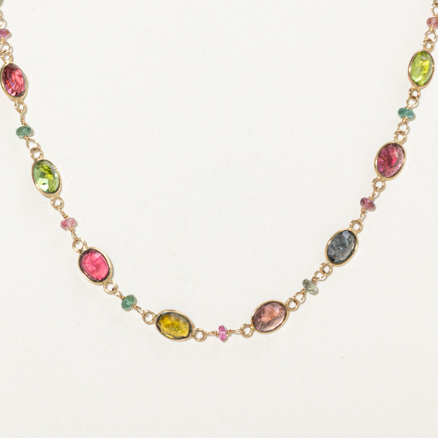Bezel Set Tourmaline Necklace | 27.60ctw | 18.5"