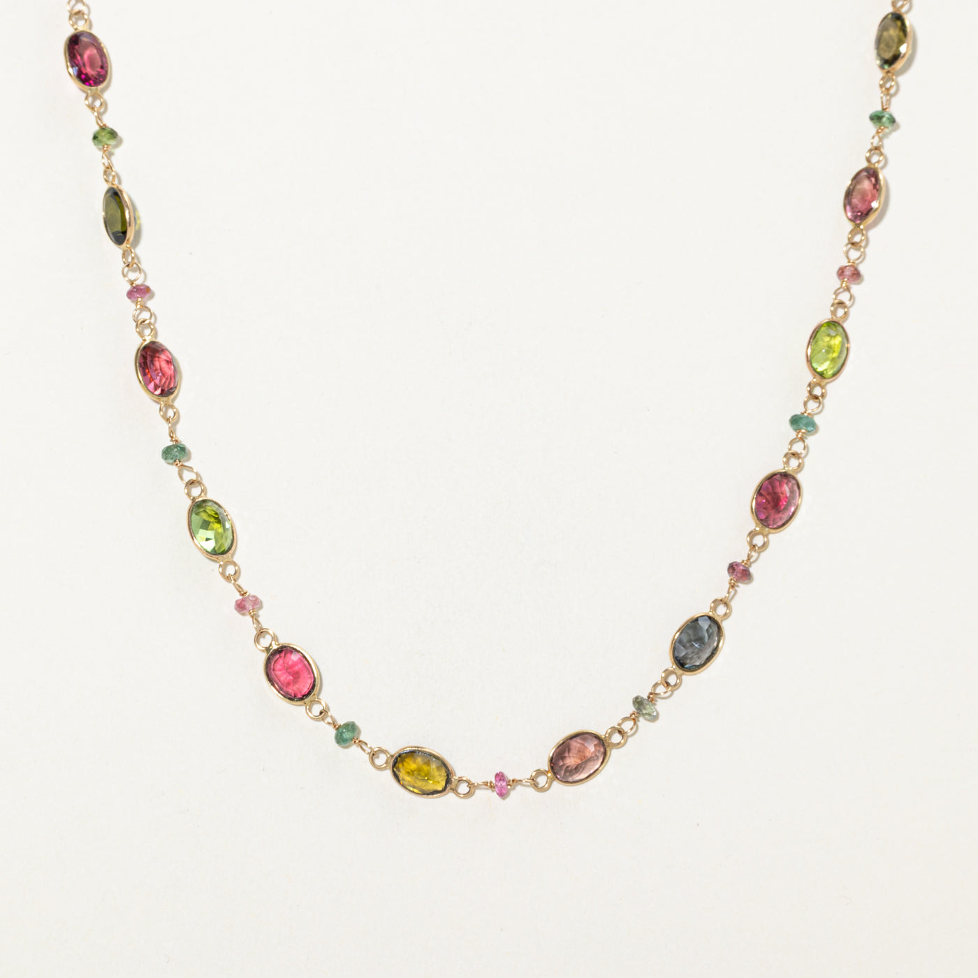 Bezel Set Tourmaline Necklace | 27.60ctw | 18.5"