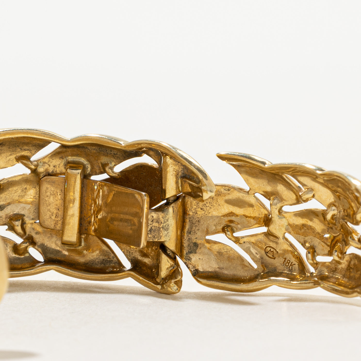 Rose Cut Diamond Leaf Design Cuff Bracelet | 1.5ctw |