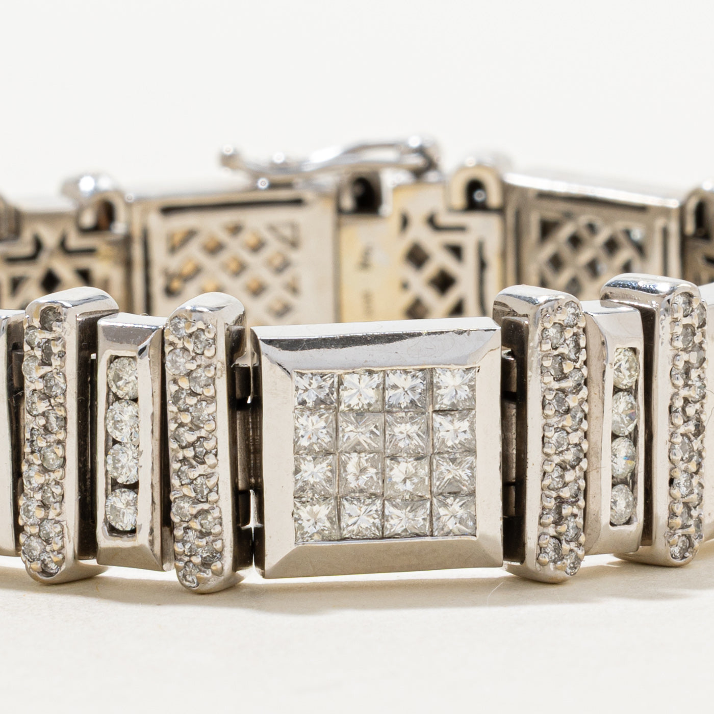 18k Mix Cut Diamond Watch Strap Bracelet | 14.24ctw | 7.5" |