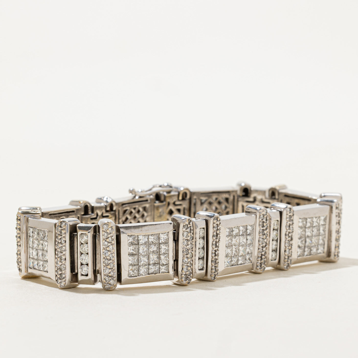 18k Mix Cut Diamond Watch Strap Bracelet | 14.24ctw | 7.5" |