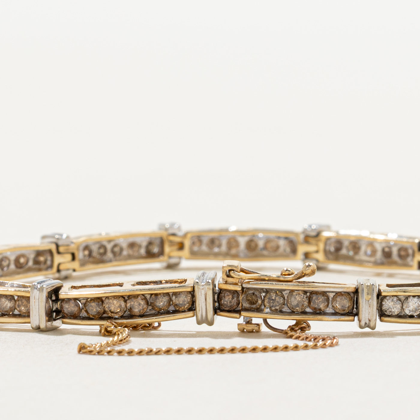 Channel Set Brown Diamond Tennis Bracelet | 2.5ctw | 8" |