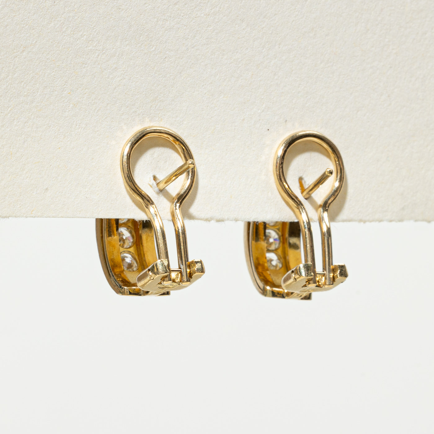 Channel Set Diamond Half Hoop Earrings | 1.0ctw |