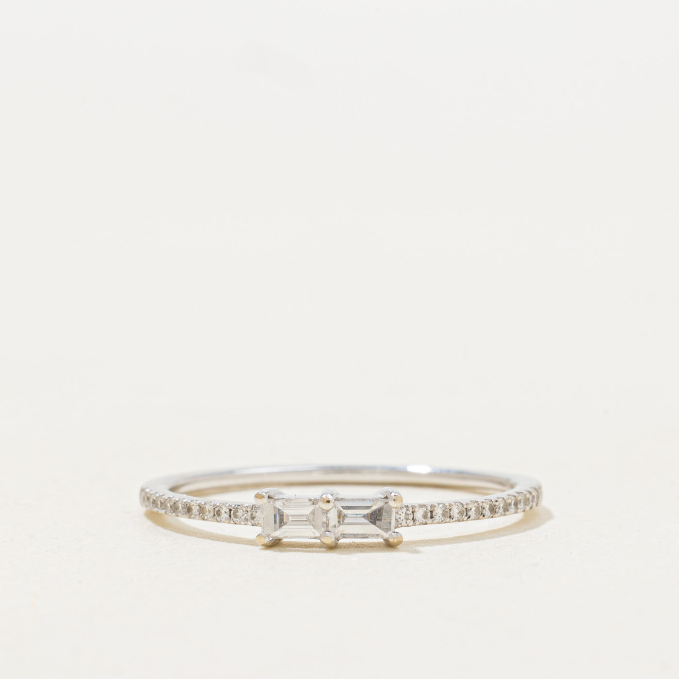 Two Stone Baguette Cut Diamond Ring | 0.16ctw | SZ 6.5 |