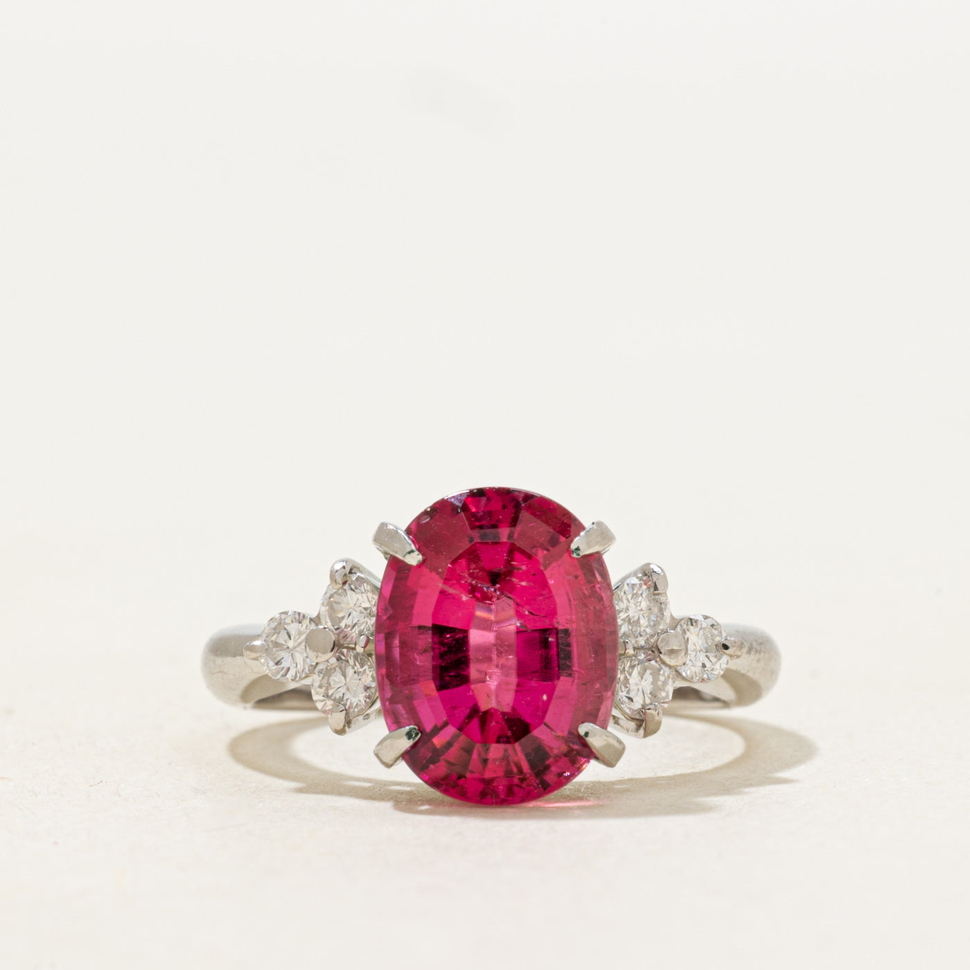Pink Tourmaline & Diamond Accented Ring | 3.21ct, 0.32ctw | SZ 5.75 |