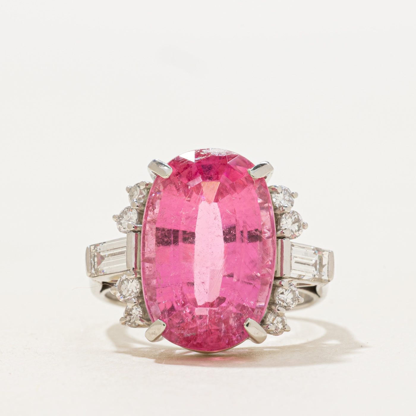Pink Tourmaline & Diamond Cocktail Ring | 10.41ct, 0.82ctw | SZ 6.25 |