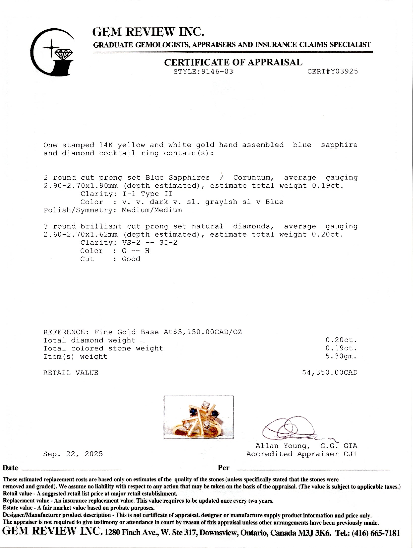 Sapphire & Diamond Scattered Cluster Cocktail Ring | 0.19ctw, 0.20ctw | SZ 7.75