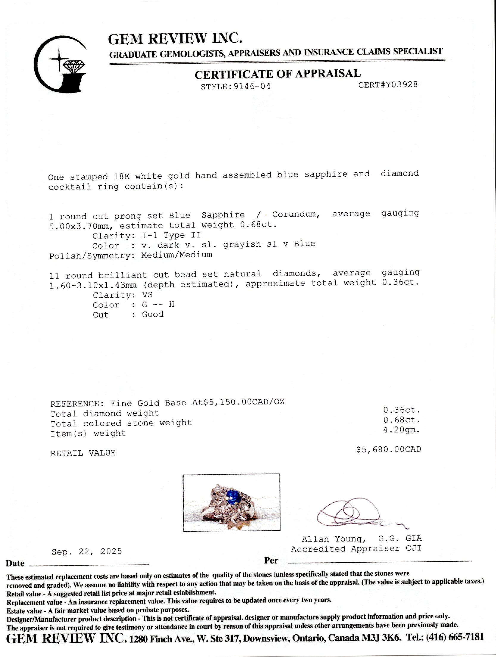 18k Sapphire & Diamond Floral Ring | 0.68ct, 0.36ctw | SZ 5.5