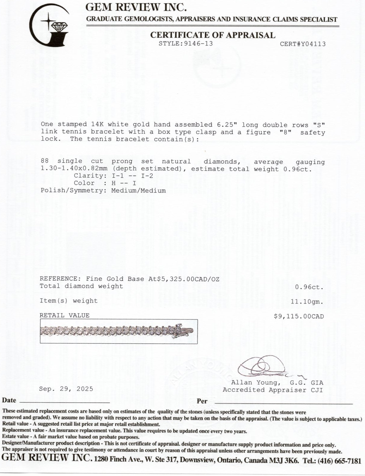 Diamond Double Row Tennis Bracelet | 0.96ctw | 6.25"