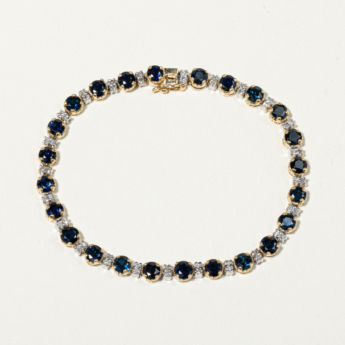 Sapphire & Diamond Gemstone Bracelet | 6.15ctw, 0.38ctw | 6.5"