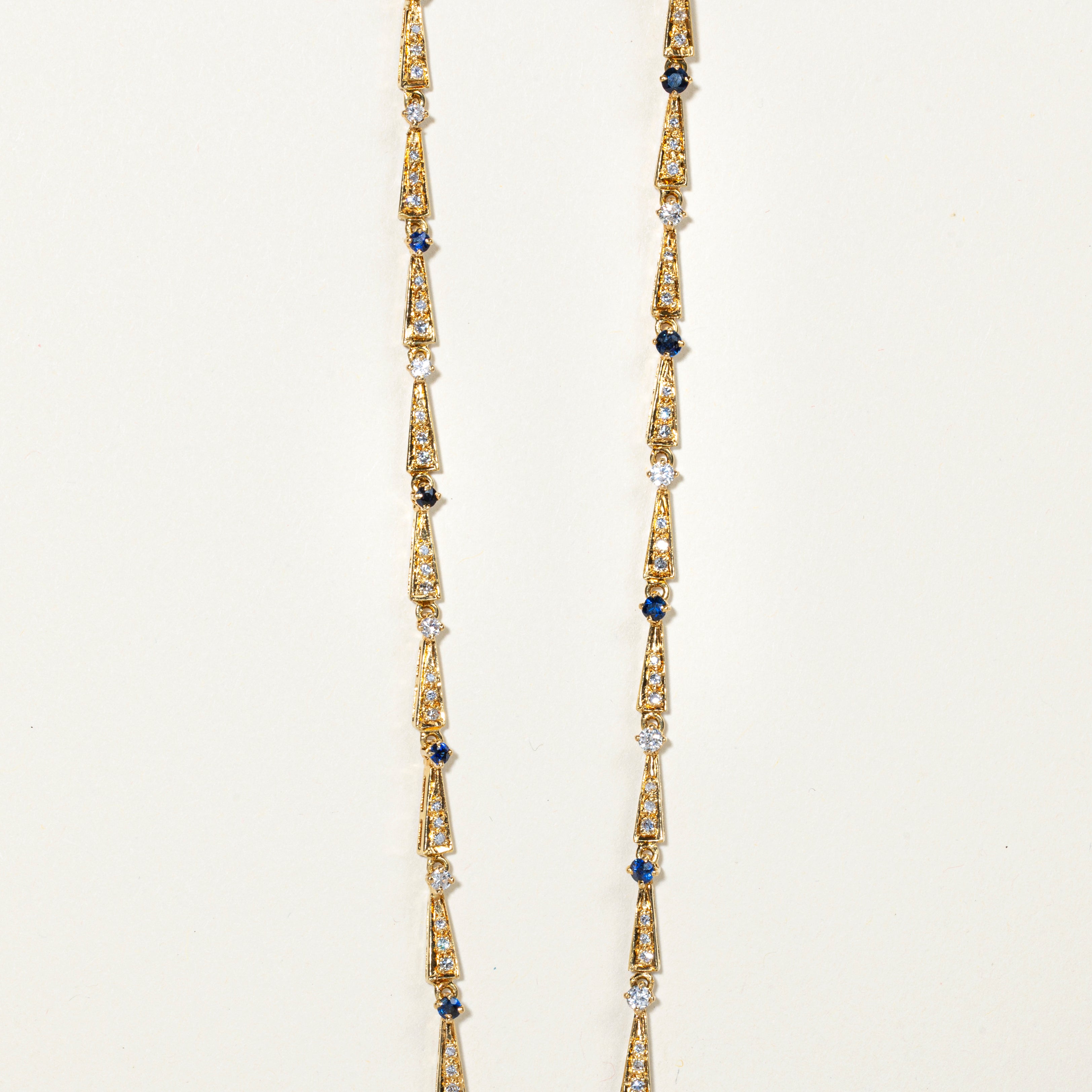 Collier statement nœud en saphirs et diamants | 1,98 ct, 1,61 ct | 42 cm
