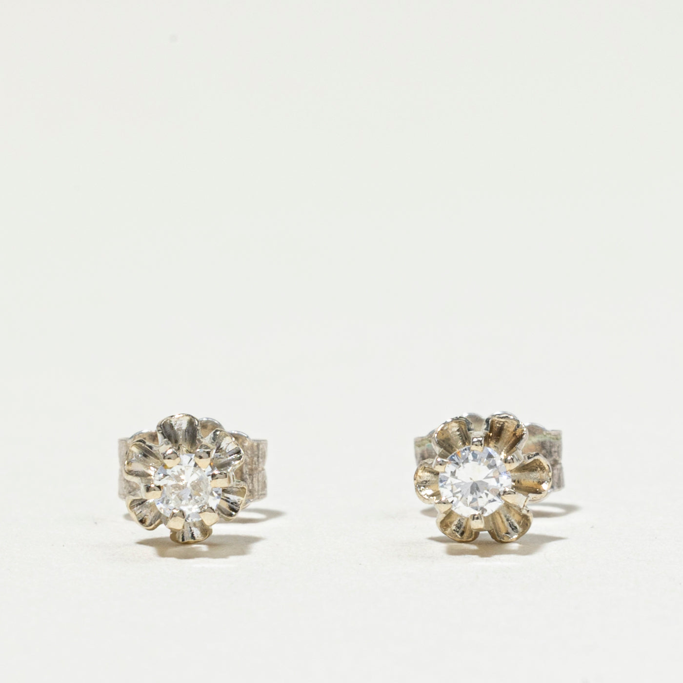 Belcher Set Diamond Studs | 0.14ctw