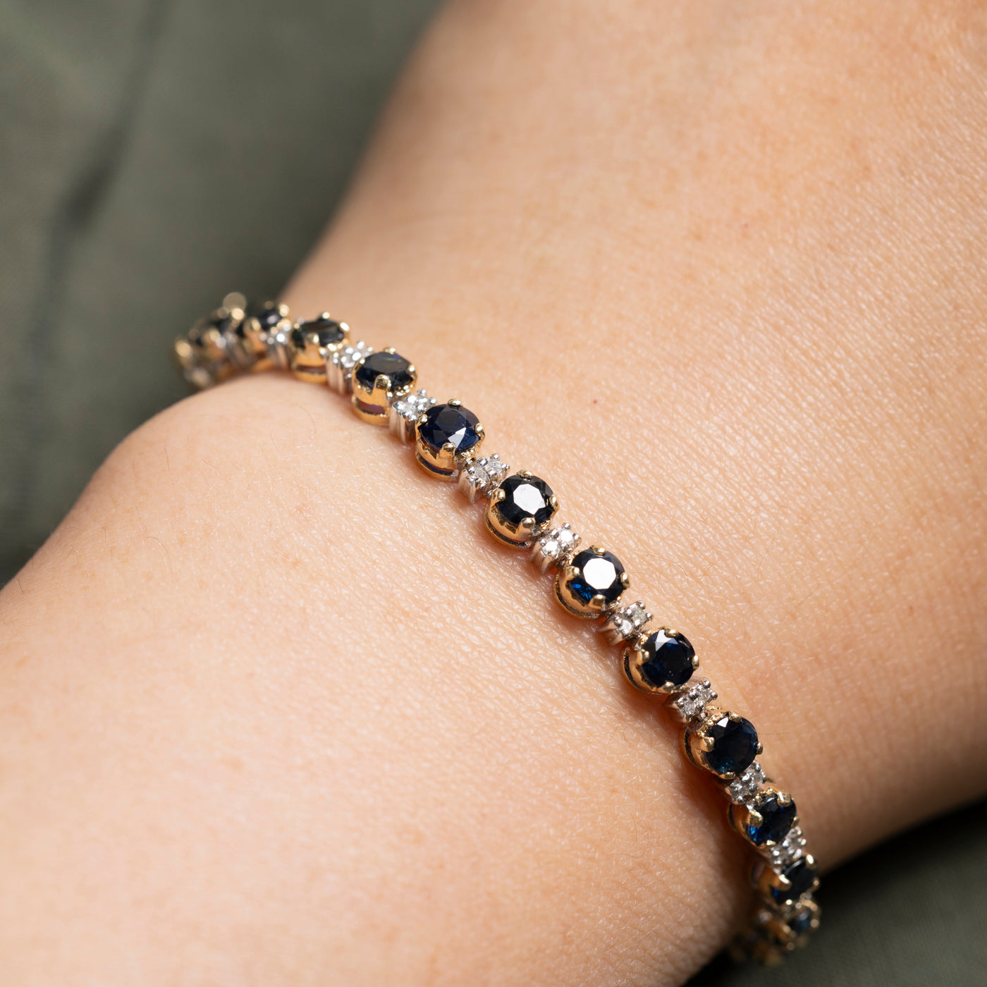 Sapphire & Diamond Gemstone Bracelet | 6.15ctw, 0.38ctw | 6.5"