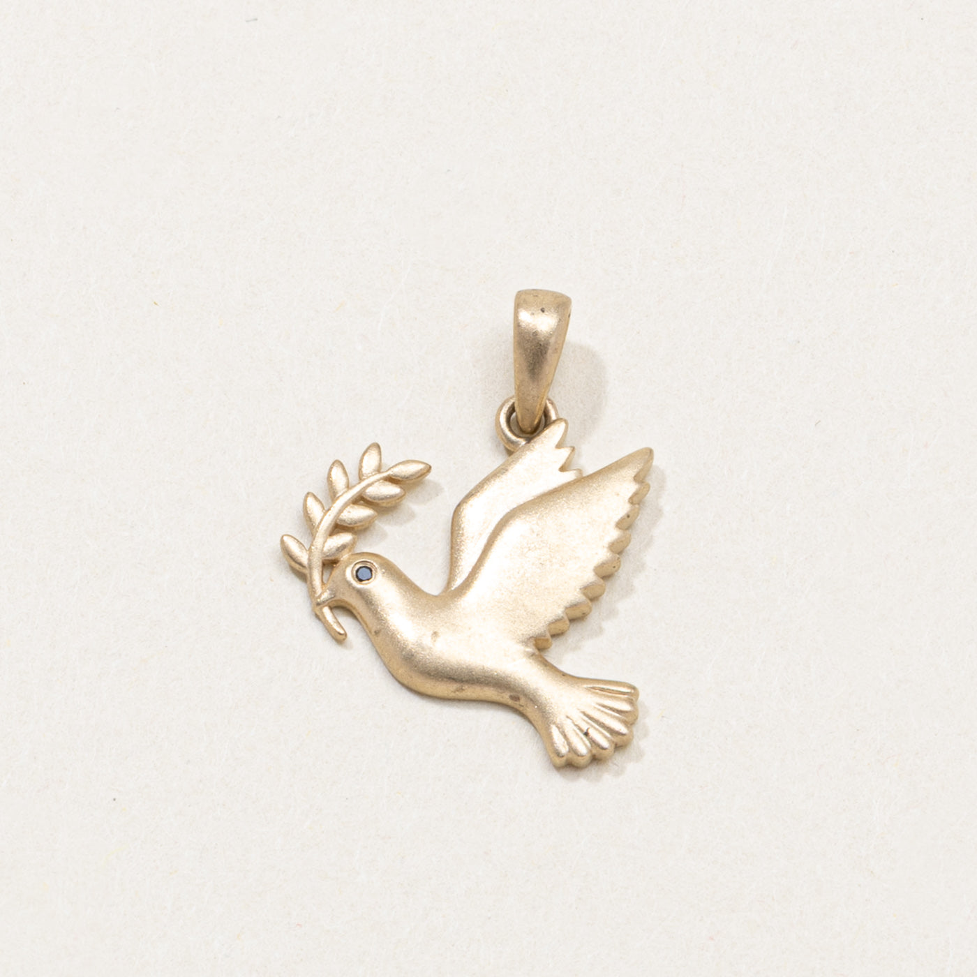 14K Diamond Dove Bird Pendant