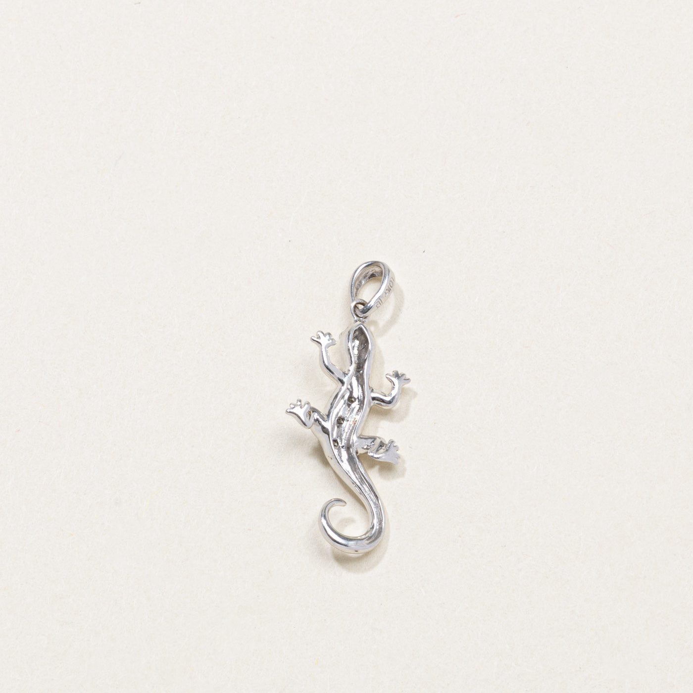 10K Diamond Gecko Pendant