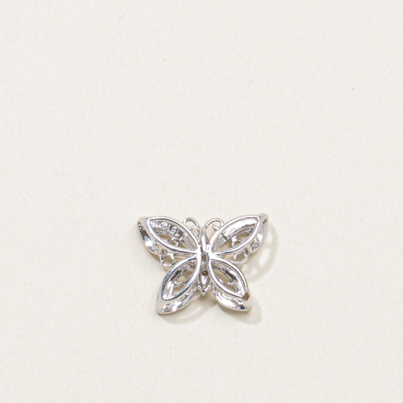 10K Diamond Scrollwork Butterfly Pendant