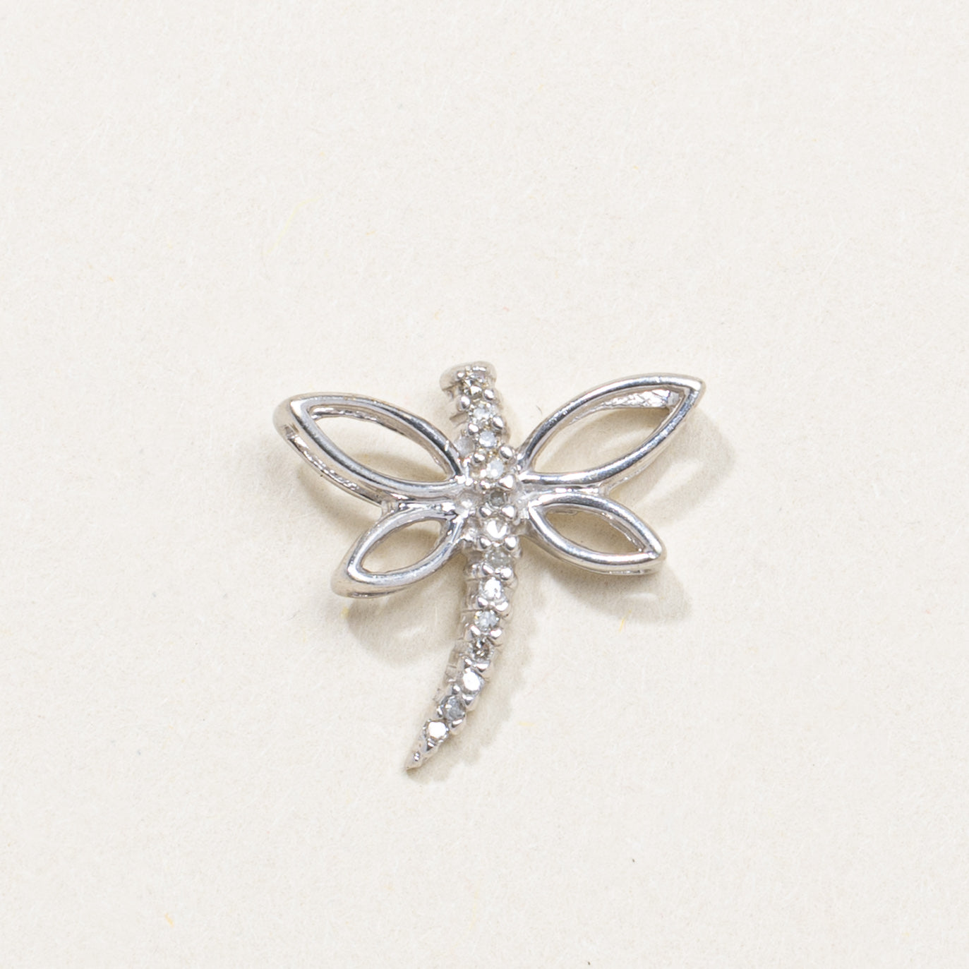 10K Diamond Dragonfly Pendant