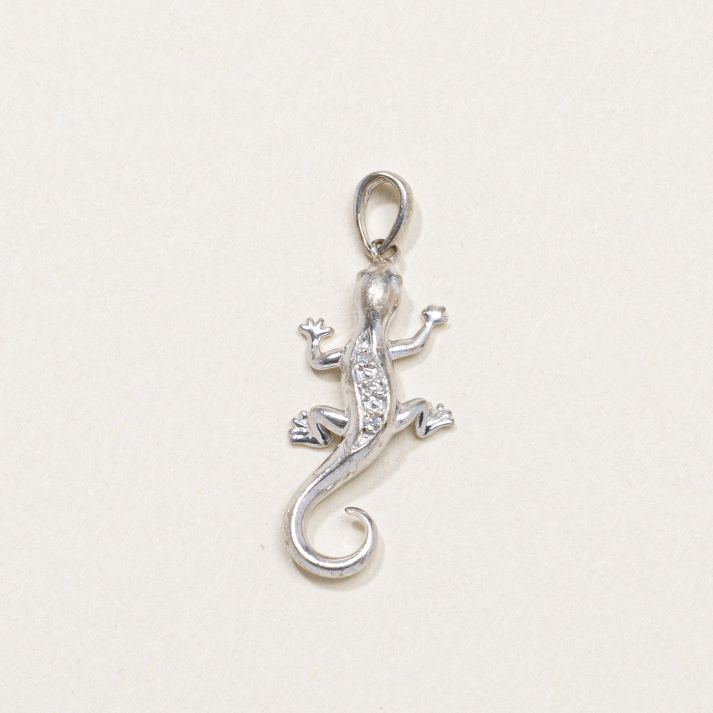 10K Diamond Gecko Charm