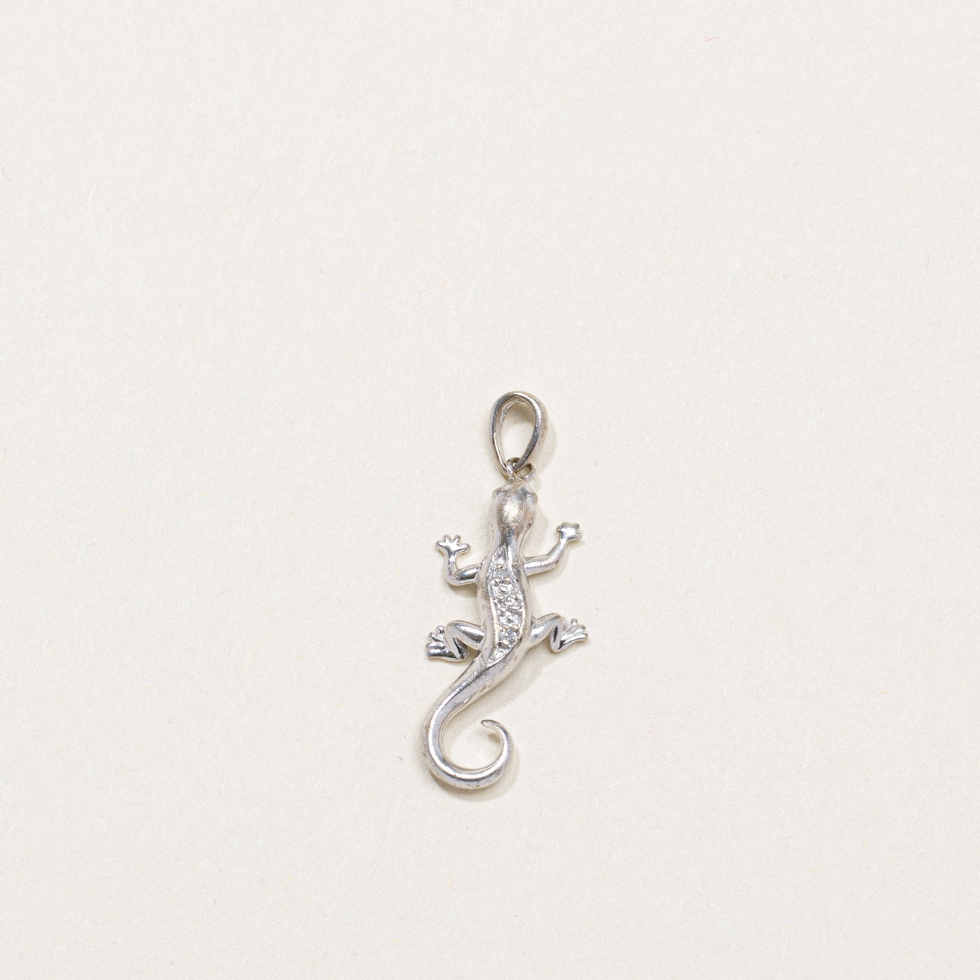 10K Diamond Gecko Charm