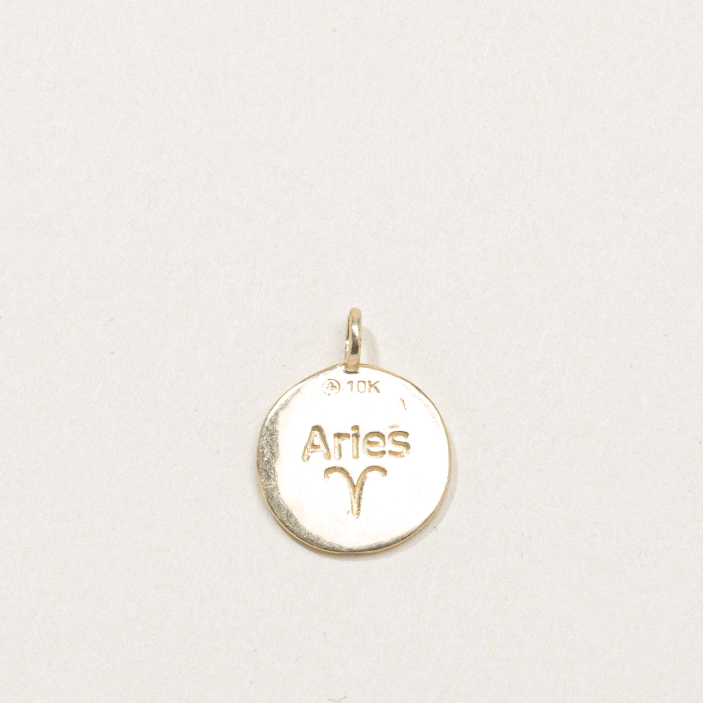 10K Diamond Aries Zodiac Charm