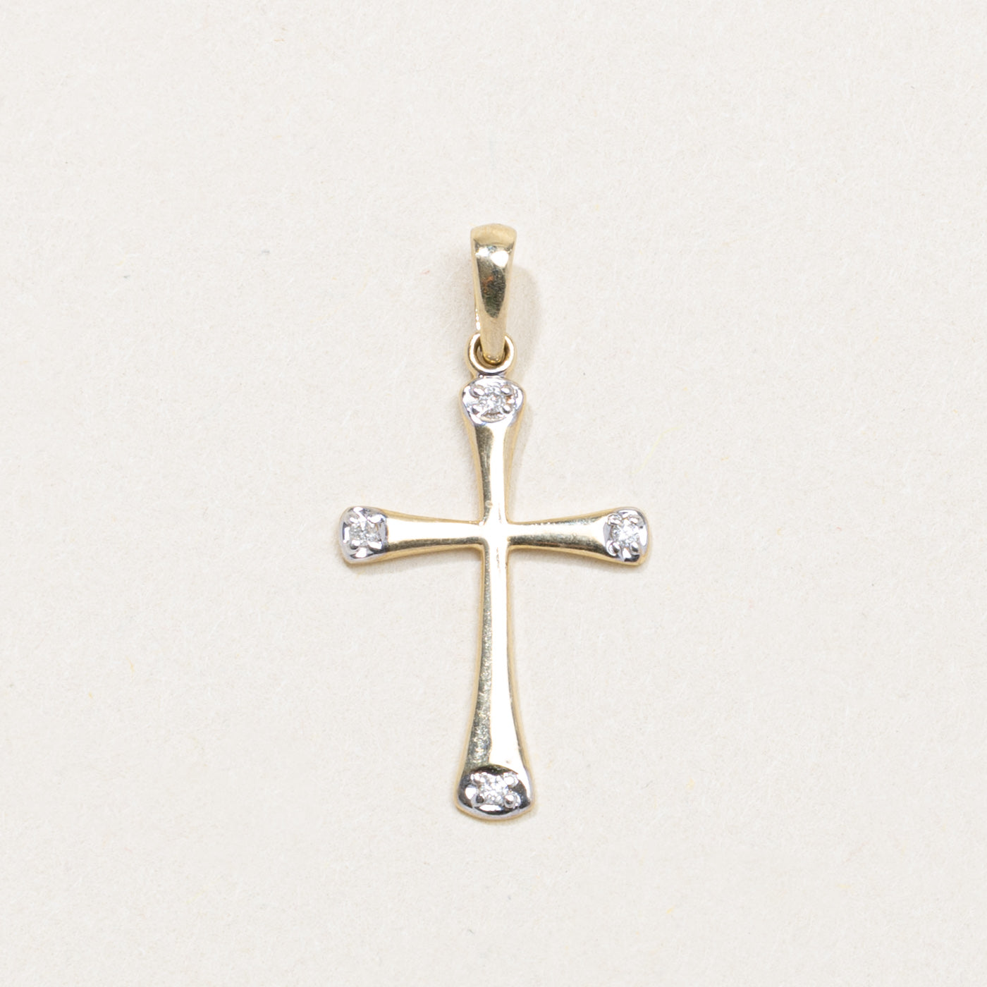 10K Diamond Cross Pendant