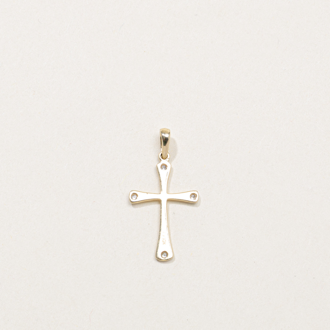 10K Diamond Cross Pendant