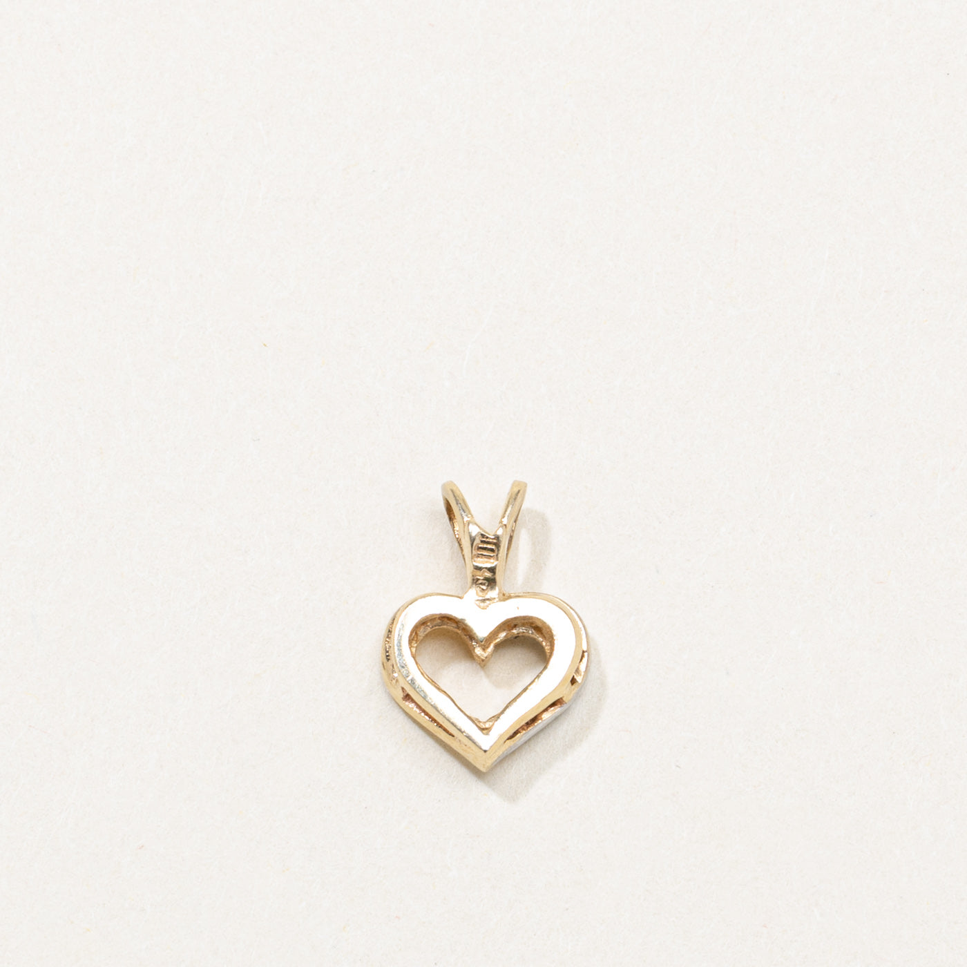 10K Diamond Open Heart Pendant