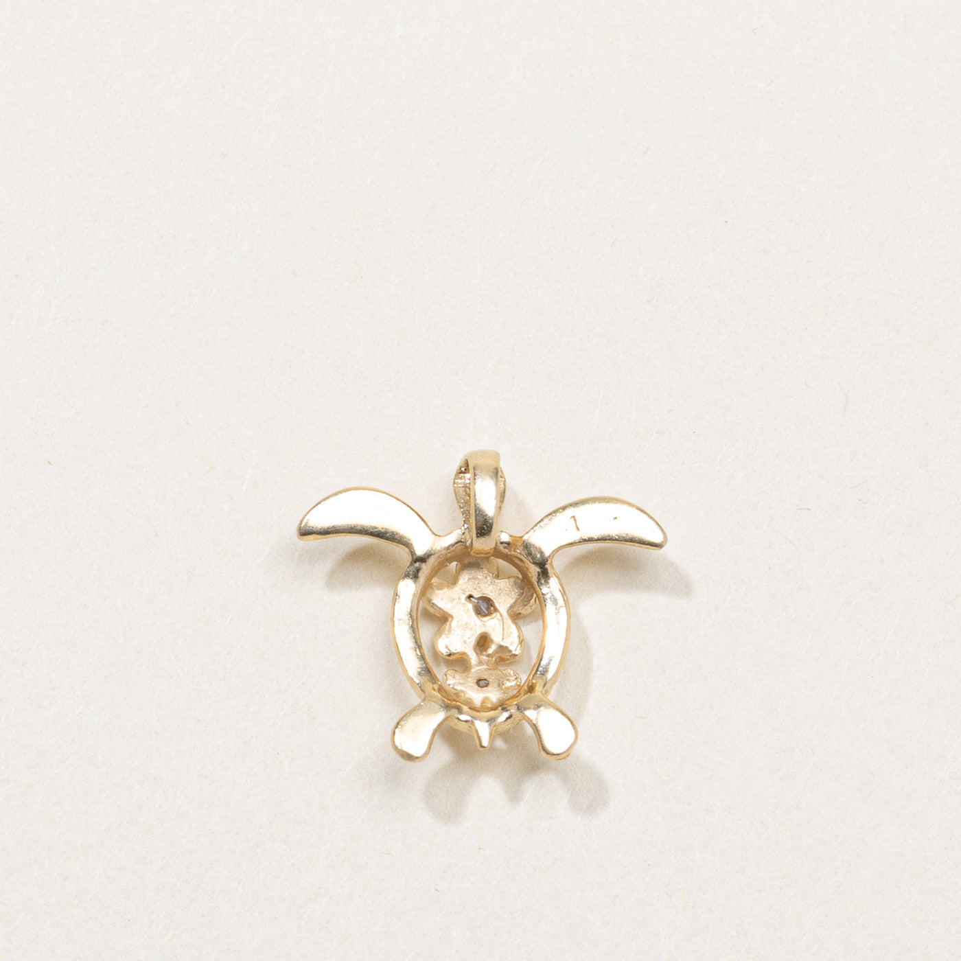 10K Diamond Turtle Charm