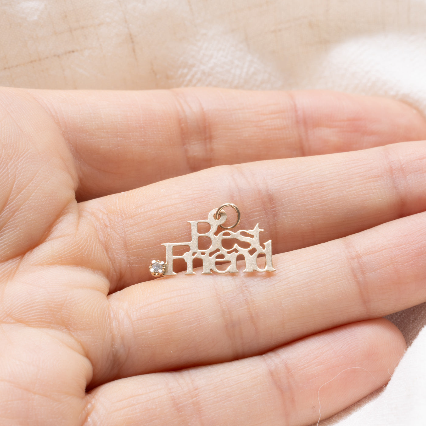 10K Diamond "Best Friend" Charm