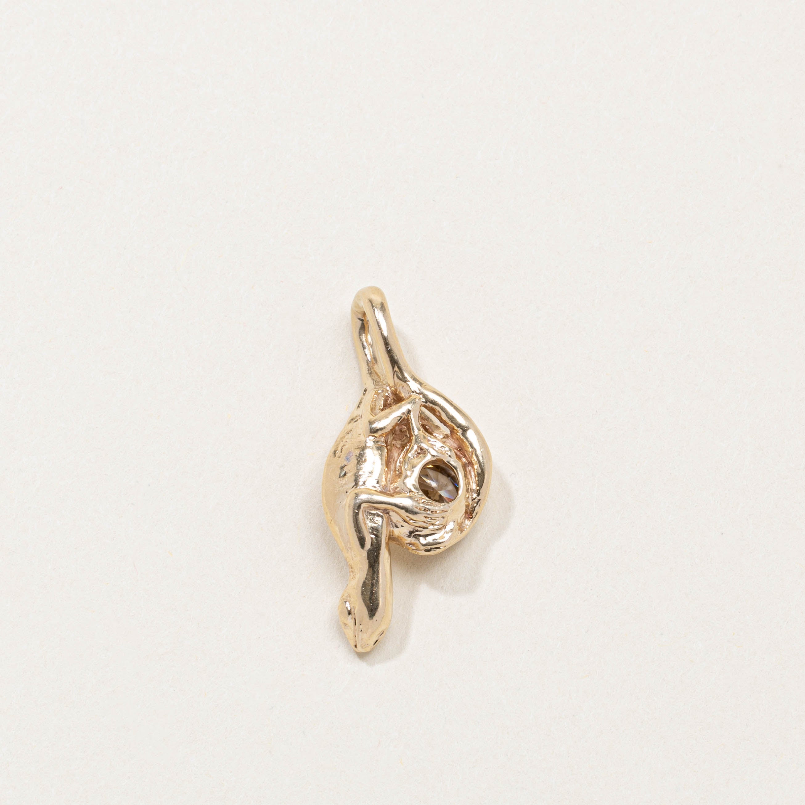 10K Bezel Set Diamond Abstract Pendant | 1.45ct SI2 Brown