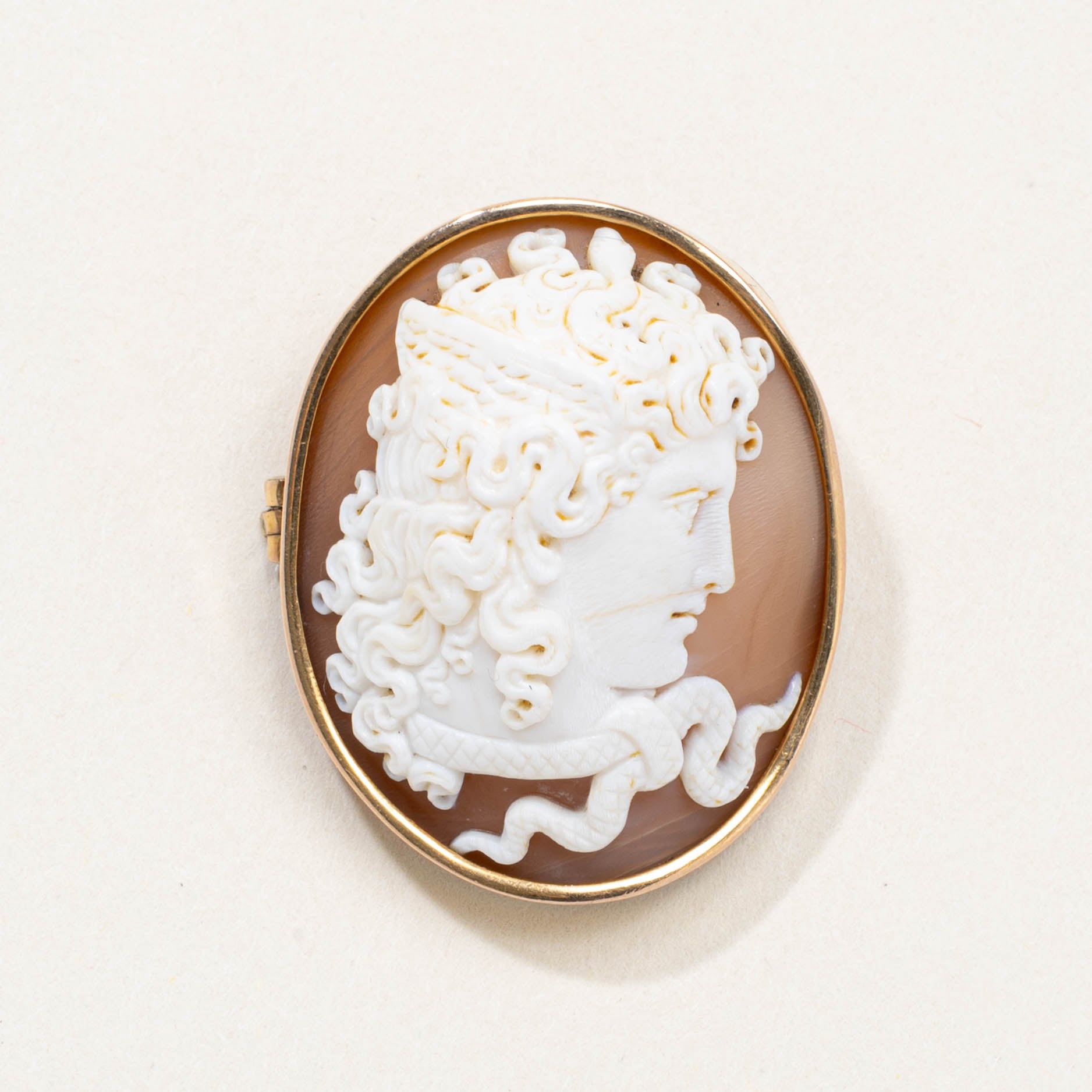 Pendentif camée coquillage victorien en or 18 carats (18,00 ct) - Référence : 9141-28