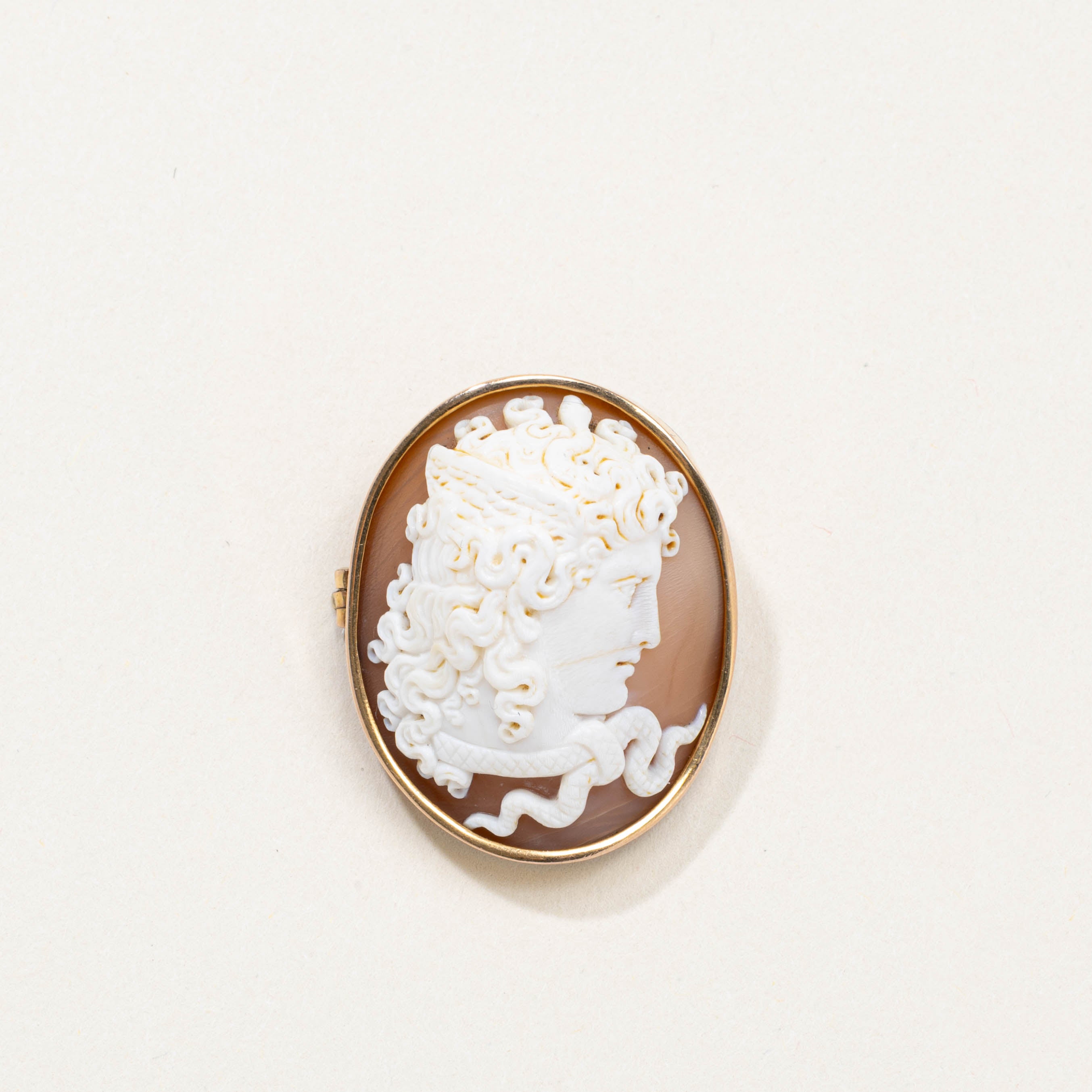 Pendentif camée coquillage victorien en or 18 carats (18,00 ct) - Référence : 9141-28